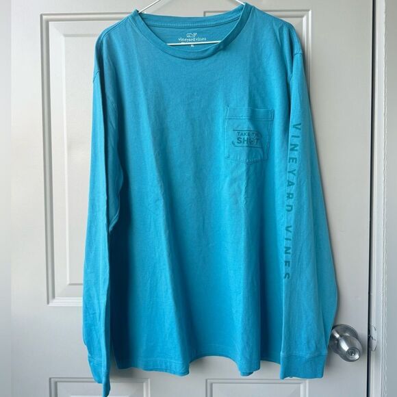 Vineyard Vines Other - Vineyard Vines Hockey “Take The Shot” Long Sleeve Pocket Shirt Men’s Sz XL Blue